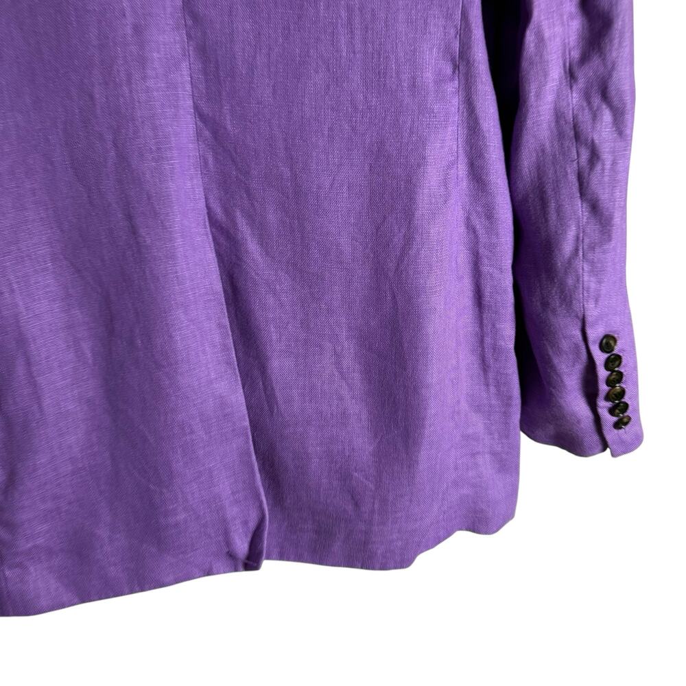Ronny Kobo Klover Purple Linen Oversized Two Button Blazer Jacket Size Medium - Picture 10 of 13